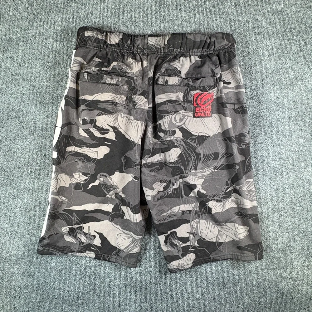 Ecko Unltd Sweats Shorts Mens M Camo Floral Print‎ Urban Fashion Athletic Wear